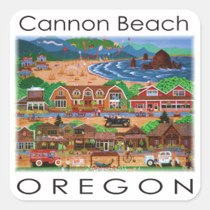 Sticker Carré Plage de Cannon ~ Oregon
