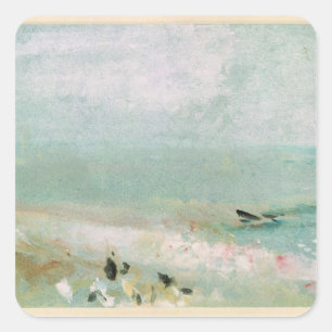 Sticker Carré Plage de Joseph Mallord William Turner avec des