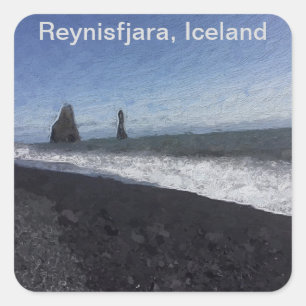 Sticker Carré Plage de sable noir, Islande