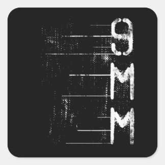 Sticker Carré Plage de tir de munitions de canon de 9MM Plage de