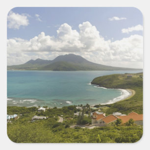 Sticker Carré Plage de Turtle Beach, péninsule sud-est, St Kitts