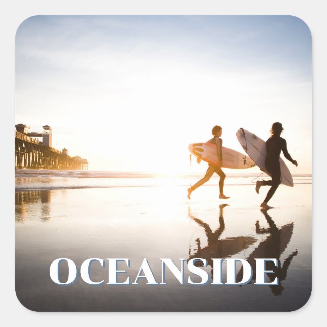 Sticker Carré Plage d'Oceanside (Devant)