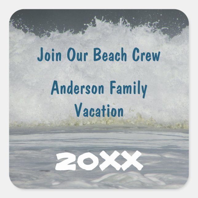 Sticker Carré Plage Été Vacances Océan Réunion Voyage Enveloppe (Devant)