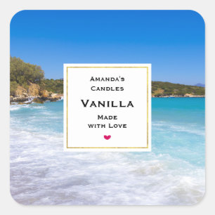 Sticker Carré Plage exotique Île tropicale Paradise Craft