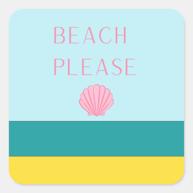 Sticker Carré Plage S'il Vous Plaît (Devant)