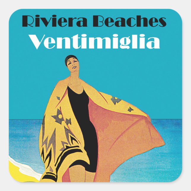 Sticker Carré Plages de Riviera ~ Ventimiglia (Devant)