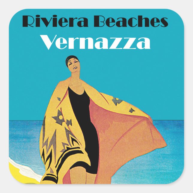 Sticker Carré Plages de Riviera ~ Vernazza (Devant)