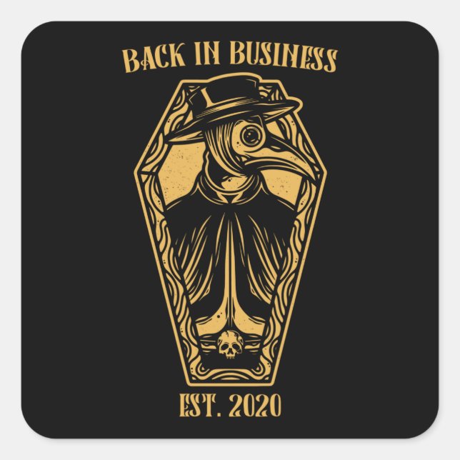 Sticker Carré Plague Doctor Funny Medic Cadeau (Devant)