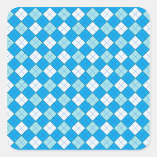 Sticker Carré Plaid bleu