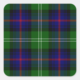 Sticker Carré plaid bleu vert de tartan du sud