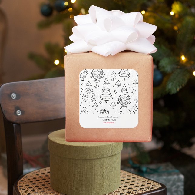 Sticker Carré Plan Coloriage De Noël (Créateur téléchargé)