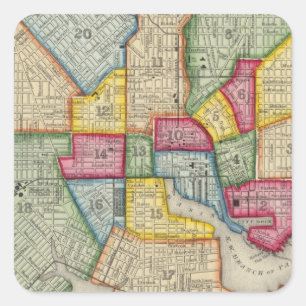 Sticker Carré Plan de Baltimore