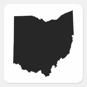 Sticker Carré Plan de l'État de l'Ohio