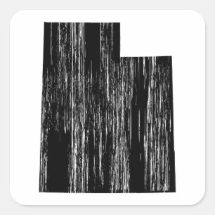 Sticker Carré Plan de l'État de l'Utah en détresse