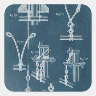 Sticker Carré Plan détaillé nautique IV