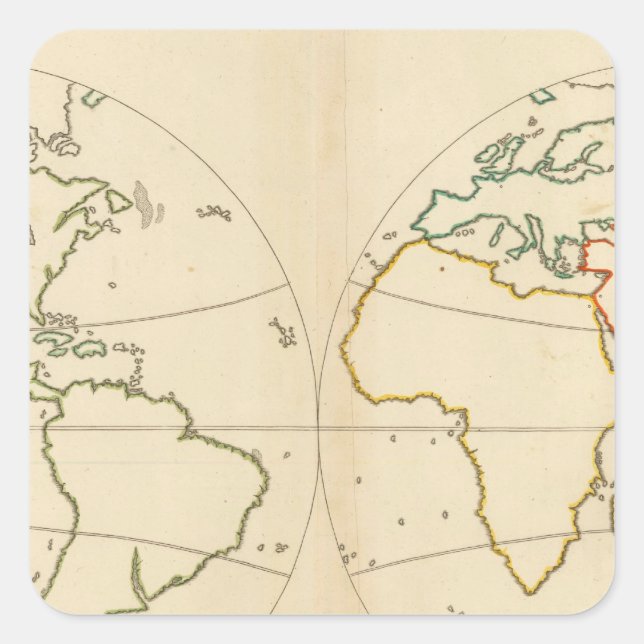 Sticker Carré Plan du monde (Devant)