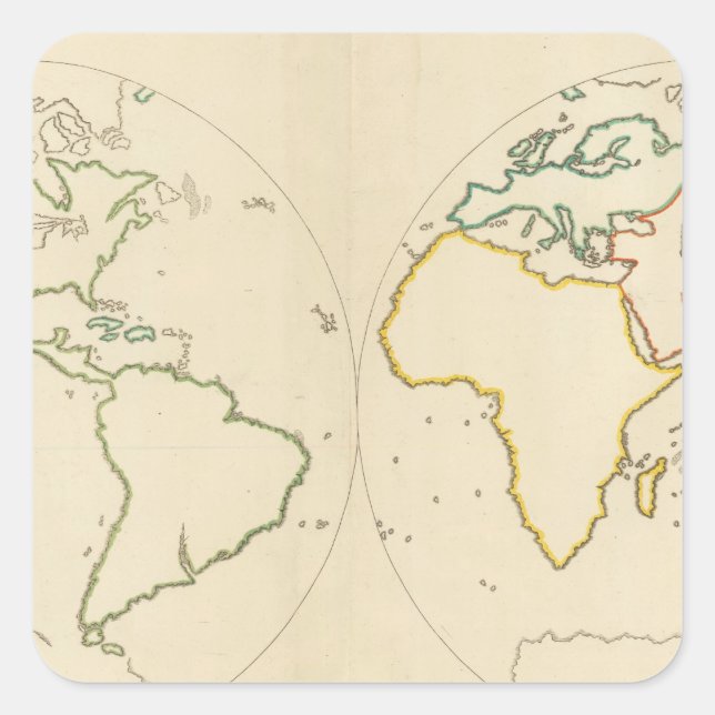 Sticker Carré Plan mondial - Plan 2 (Devant)