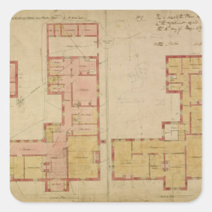 Sticker Carré Plan pour la Maison Rouge, Bexley Heath, 1859