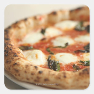 Sticker Carré Plan rapproché d'un tarte de pizza entier