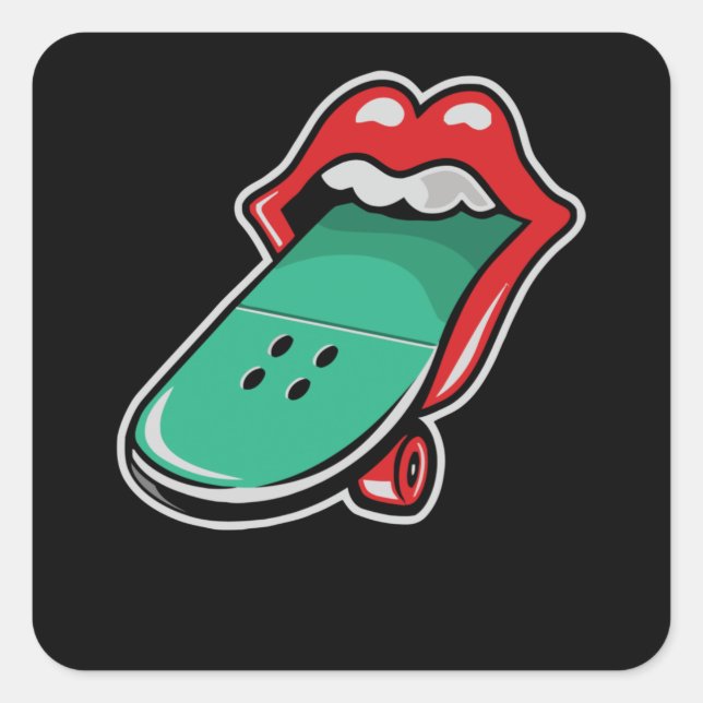 Sticker Carré Planche à roulettes (Devant)