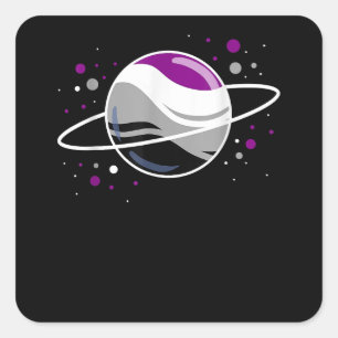 Sticker Carré Planète spatiale extra-atmosphérique Asexuel Ace P