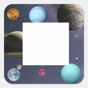 Sticker Carré Planètes du système solaire