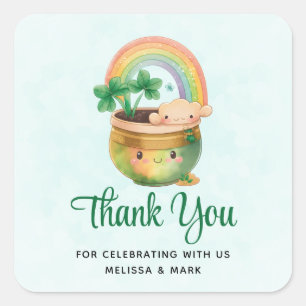 Sticker Carré Planeur Jardin mignon avec Arc en ciel et Fête du