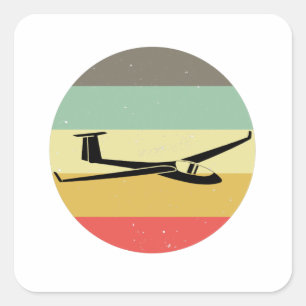 Sticker Carré Planeur   Pilote Gliding Sailplane Soar Cadeau