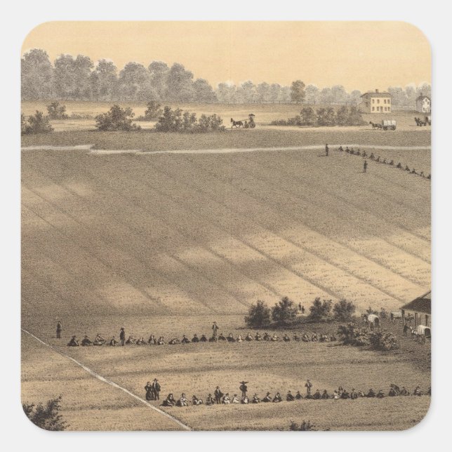 Sticker Carré Plantation de canneberge de forge de Stafford, (Devant)