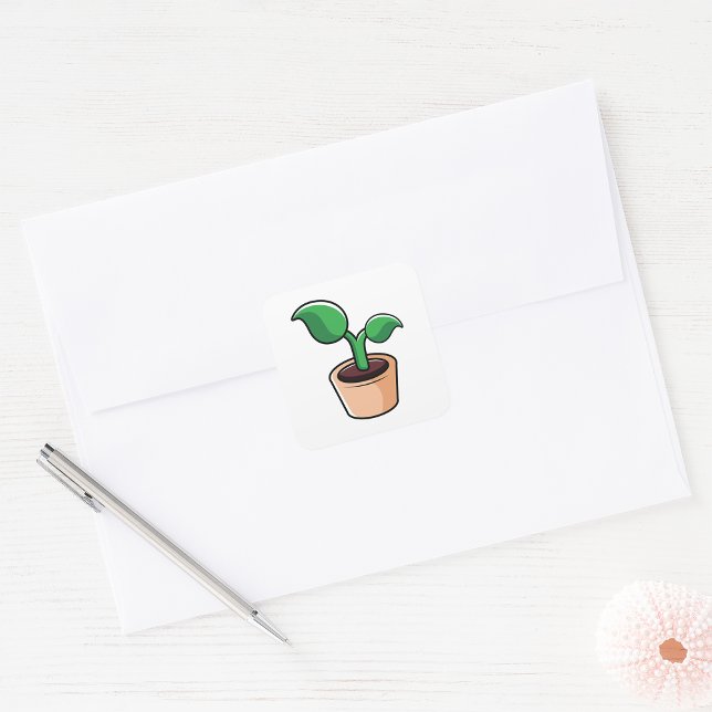 Sticker Carré Plante verte d'intérieur (Créateur téléchargé)