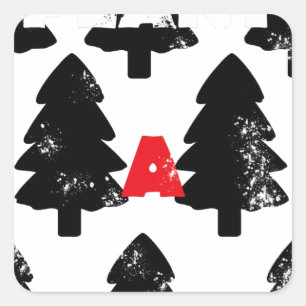 Sticker Carré Plantez un motif d'arbre