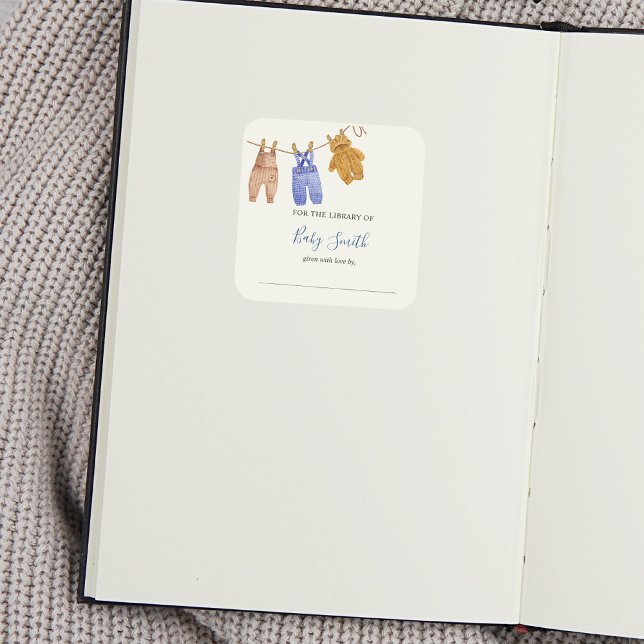 Sticker Carré Plaque baby shower Blue Boy (Créateur téléchargé)
