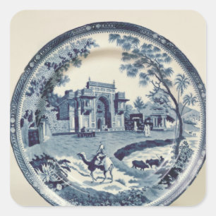 Sticker Carré Plaque bleue et blanche, vers 1815