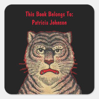Plaque Brown Tiger Stripes Fierce Face Noir