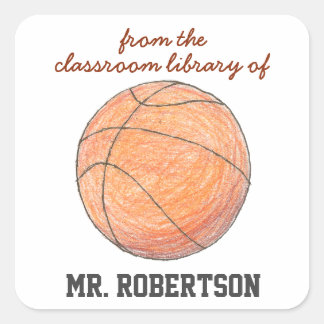 Sticker Carré Plaque cadeau de l'enseignant de basket-ball perso