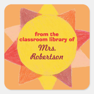 Sticker Carré Plaque cadeau pour enseignant Sunshine personnalis