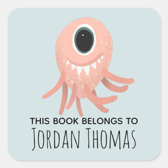 Sticker Carré Plaque d'accueil de l'école Enfants Cute Pink Mons (Devant)