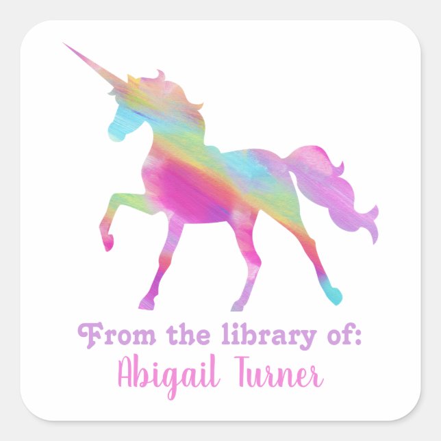 Sticker Carré Plaque de bibliothèque de la pile de livres (Devant)