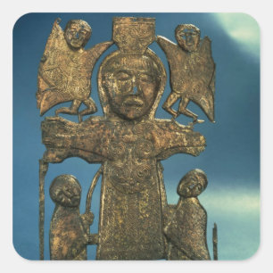 Sticker Carré Plaque de la crucifixion de St John, 7ème siècle