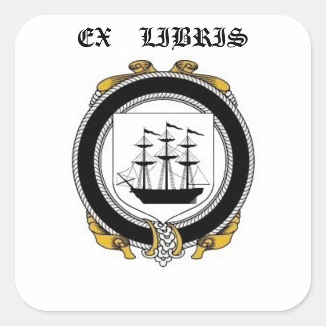 Sticker Carré Plaque de livre de la crête de famille Driscoll (Devant)