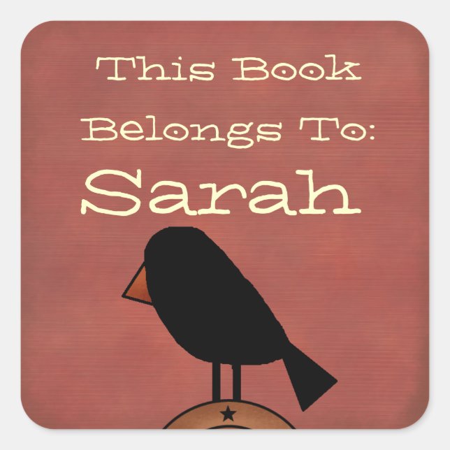 Sticker Carré Plaque de livre primitive (Devant)