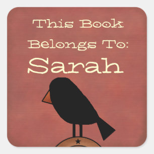 Sticker Carré Plaque de livre primitive