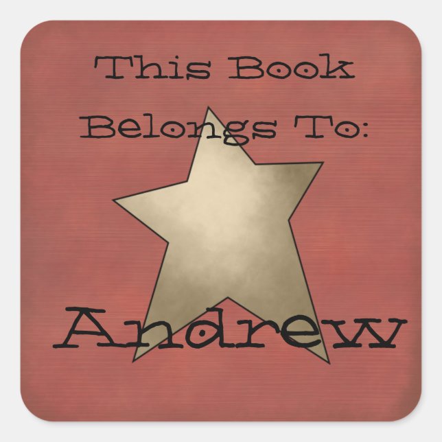 Sticker Carré Plaque de livre primitive (Devant)