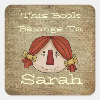 Sticker Carré Plaque de livre primitive