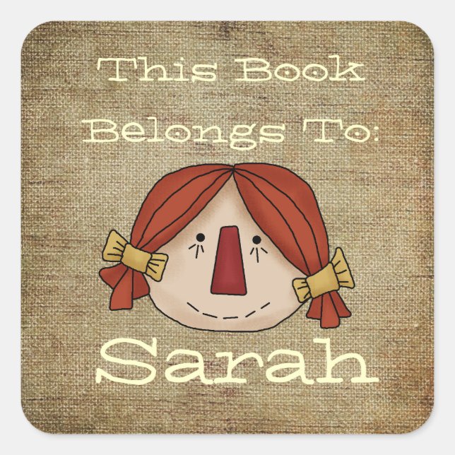 Sticker Carré Plaque de livre primitive (Devant)