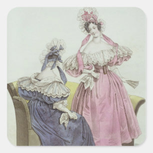 Sticker Carré Plaque de mode, 'Le Follet Courrier Salons