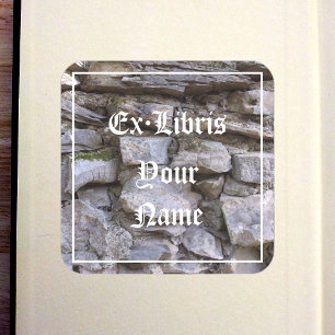 Sticker Carré Plaque de réservation Old Stone Wall