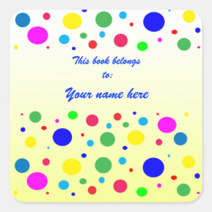 Sticker Carré Plaque de réservation Polka Dot Colors