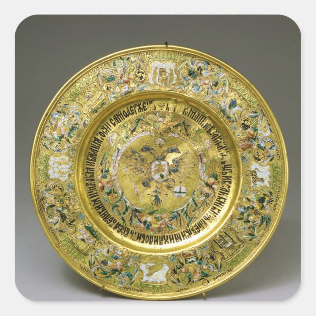 Sticker Carré Plaque de Tsar Alexei Mikhailovich Romanov (Devant)