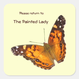 Sticker Carré Plaque d'emballage pour papillon dame ~ autocollan